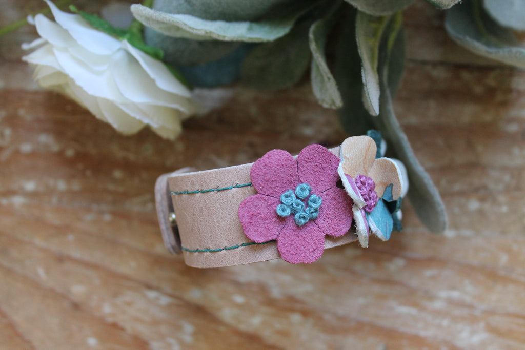 Multi Color French Knot Flower Cuff