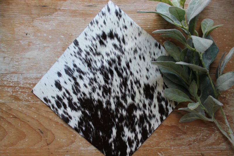 Dark brown white speckled cowhide grad cap topper