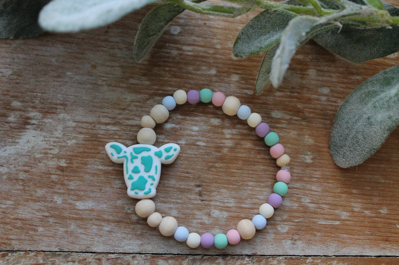 Turquoise Spotted Heifer -- Bovine Bestie Bracelet