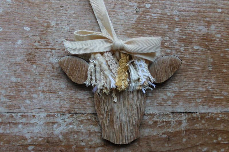 Boho Highland Heifer Ornament