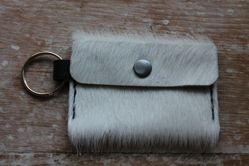 White Cowhide Fluffy Pouch