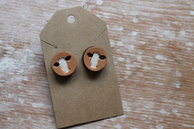 Mini Baldy Cow Head Studs