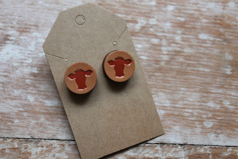 Mini Red Cow Head Studs