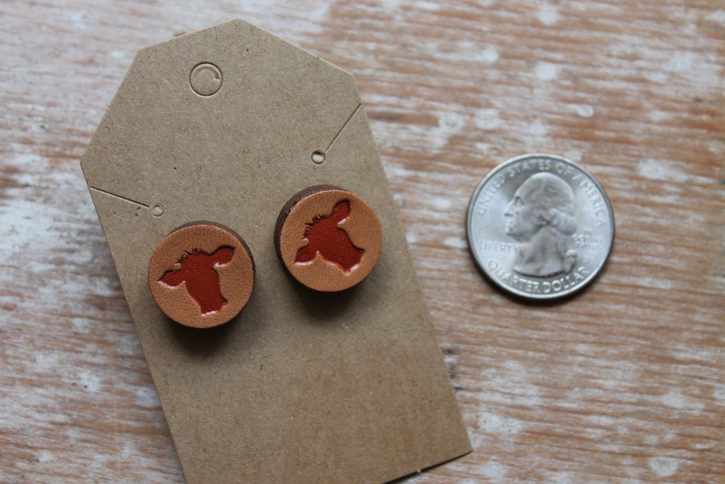 Mini Red Cow Head Studs