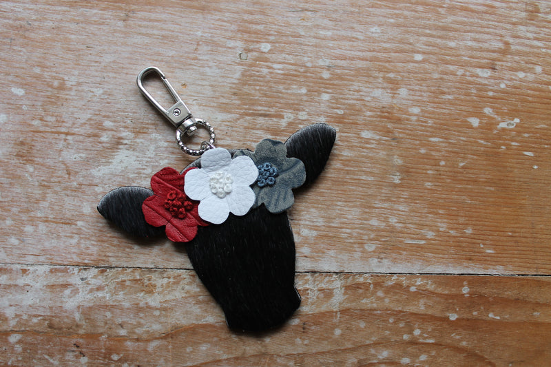 Americana Happy Heifer Flower Crown Purse Charm