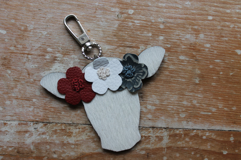 Americana Happy Heifer Flower Crown Purse Charm