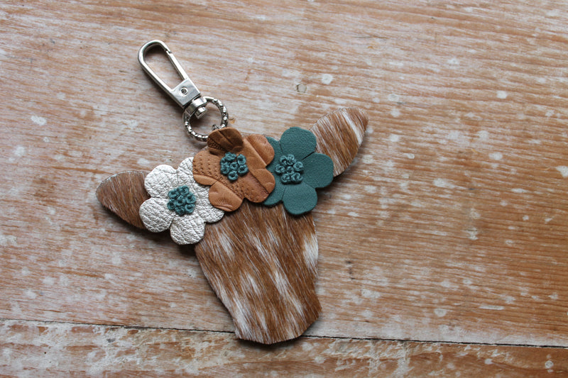 Happy Heifer Flower Crown Purse Charm