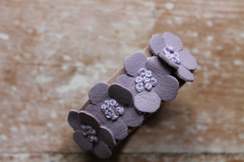 Lavender Single French Knot Flower Cuff