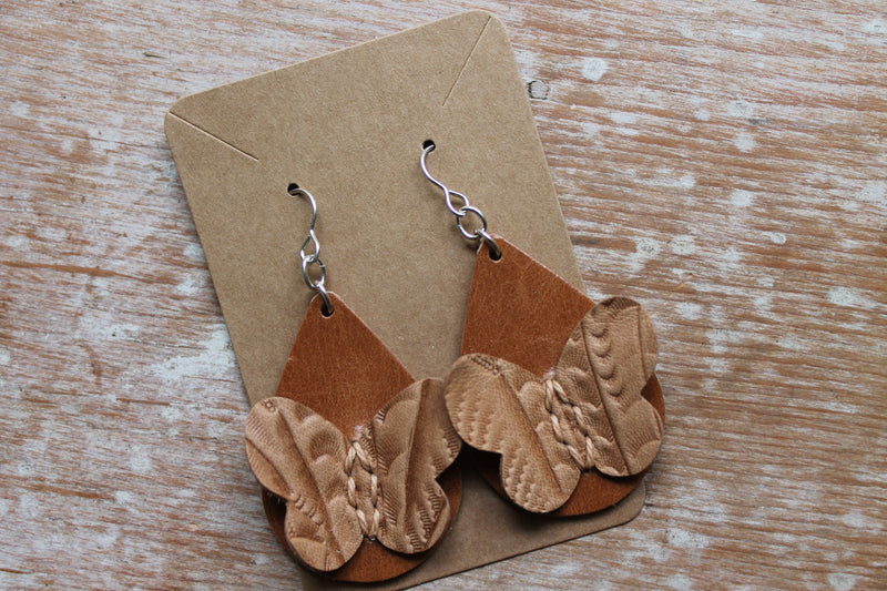 Western 3D Butterfly Tear Drop Earrings