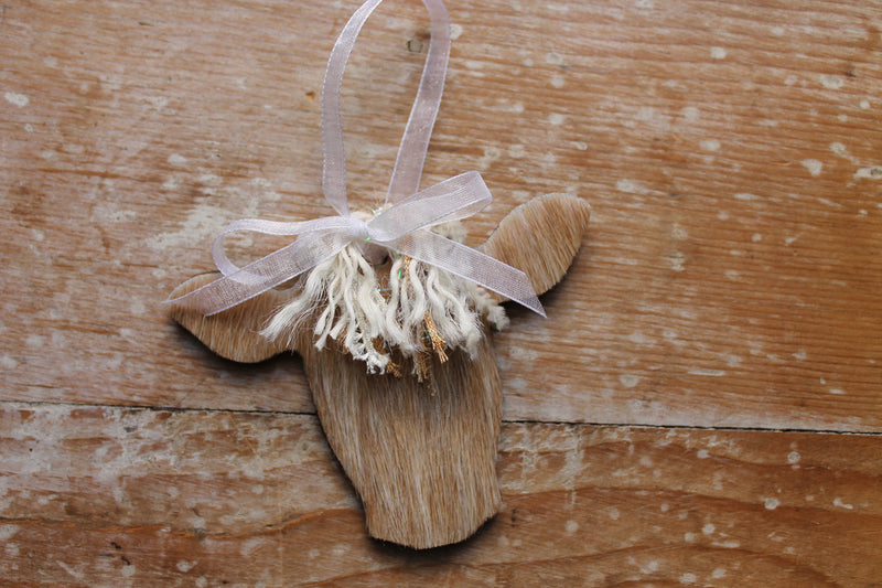 Boho Highland Heifer Ornament