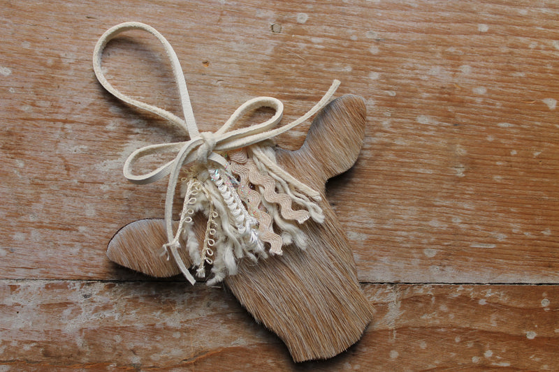 Boho Highland Heifer Ornament