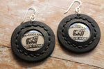 Vintage Angus Button Earrings 1.5 inch