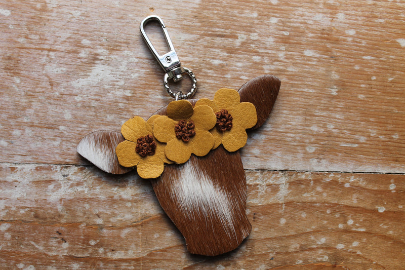 Happy Heifer Flower Crown Purse Charm