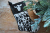 Black and White Cowhide Heifer Head Inlay Stocking