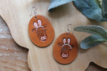 Bunny Ears Highland Calf Egg Earrings